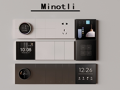 开关 智能可视开关面板 多功能屏旋钮开关 插座联排开关