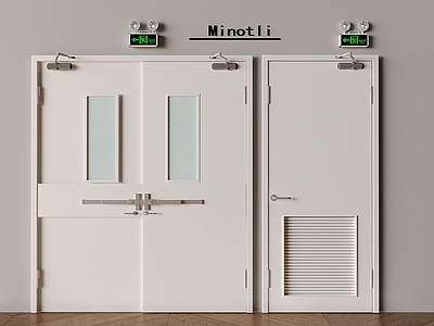 现代防火门 消防门防火门 双开门单开平开门 消防应急照明灯 安全出口导向牌