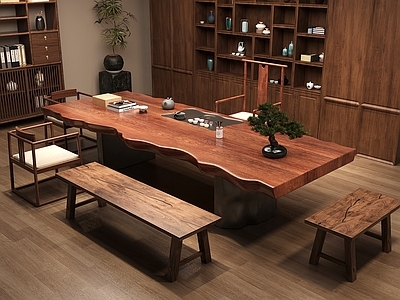 新中式中式茶桌椅 新中式 桌椅 茶桌椅 茶几 茶具