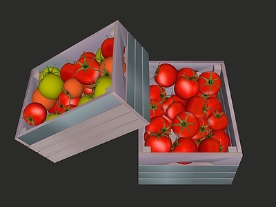 水果蔬菜 水果 西红柿 番茄 木框 周转箱