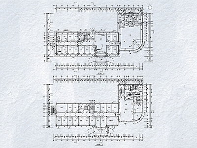 现代办公楼建筑 办公楼平面图 多层办公楼 研发楼 行政楼 施工图