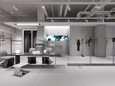 现代工业服装店 男装店 女装店 箱包店