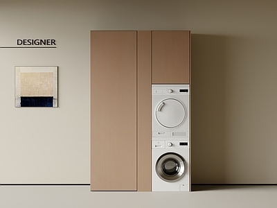 现代洗衣机柜 阳台柜 洗衣机