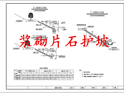给排水节点详图 浆砌片石护坡 施工图