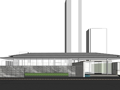 现代新中式小区建筑 现代中式社区大门