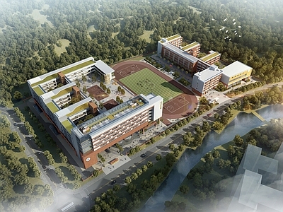 现代学校建筑 九年一贯学校 中学 小学