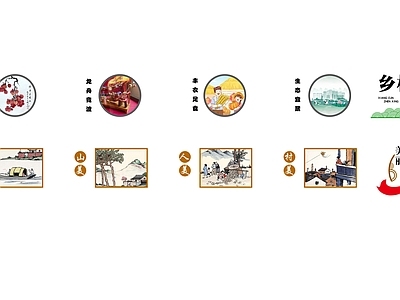 新中式标识标牌 乡村宣传标识