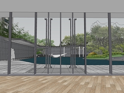 现代新中式售楼处建筑 大门入口 售楼处 会所建筑