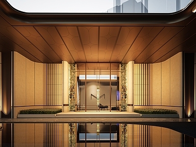 现代小区建筑 现代风格示范区 海派风格示范区 小区主入口 社区入口大堂 售楼处