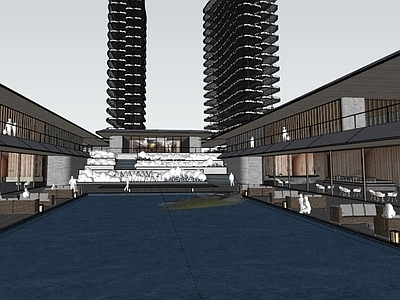 现代新中式售楼处建筑 售楼处
