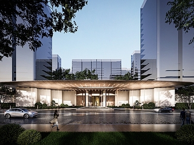 现代小区建筑 现代风格示范区 海派风格示范区 社区入口大堂 小区主要出入口