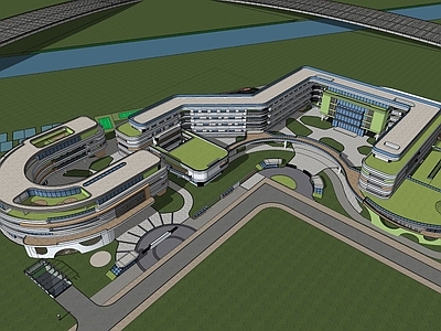 现代极简小学 中学 小学 教学楼