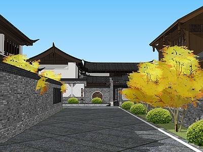中式四合院 中式院落 仿古建筑群