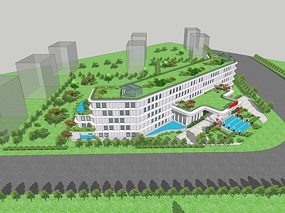 现代轻奢酒店建筑 酒店 会所 异形建筑 商业