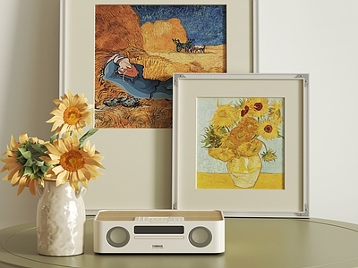 现代摆件组合 现代装饰画摆件