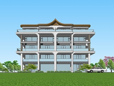 现代轻奢多层住宅 异形建筑 特色住宅 西双版纳特色 叠加住宅