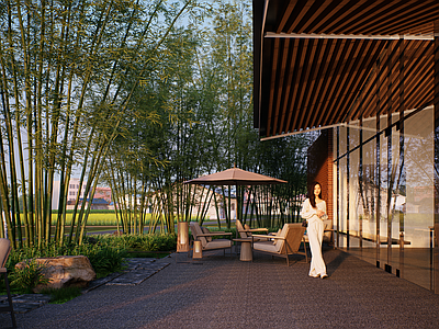 现代新中式风格建筑 展厅 公众展厅 展览