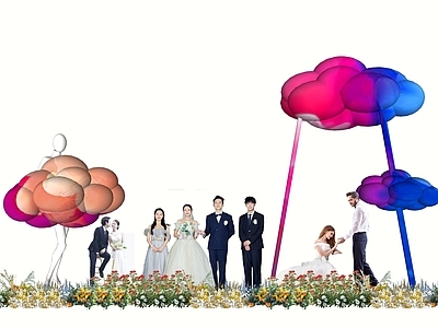 现代其他景观小品 婚庆小品 婚庆布置 婚庆花 婚庆夫妻 婚礼立牌