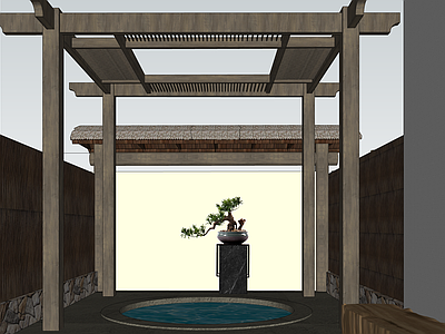 禅意其他酒店空间 庭院 汤池