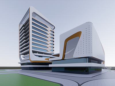 现代商场建筑 商业多层