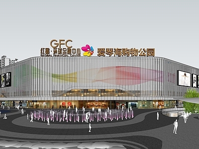 现代商场建筑 商业多层