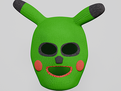 虚拟人物 绿色皮卡丘头套
