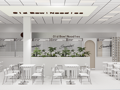现代极简快餐店 现代小吃店设计 餐饮店设计 小吃快餐店明档 现代小吃明档设计