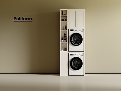 奶油简约洗衣机柜 洗衣机 阳台柜