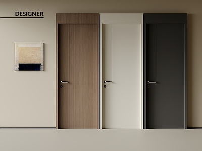 现代单开门 木门 房门 卧室门