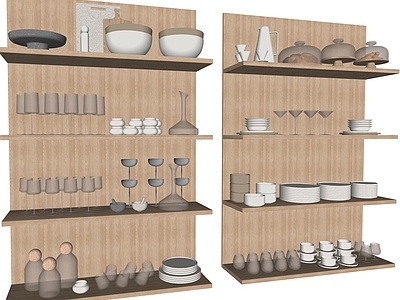 现代橱柜 现代厨房用品 橱柜 厨具 餐具 开放式储物柜