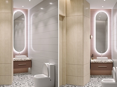 现代轻奢化妆间 轻奢卫生间 现代简约卫生间 ins风卫生间 奶油风卫生间