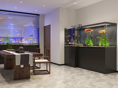 现代鱼缸 龙鱼馆 龙鱼 龙鱼缸 鱼缸房 鱼房