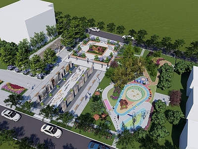现代新中式景观公园 公园 广场 儿童活动区 市政公园