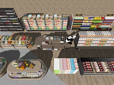 现代便利店 便利店货柜 货柜货架组合 零食组合