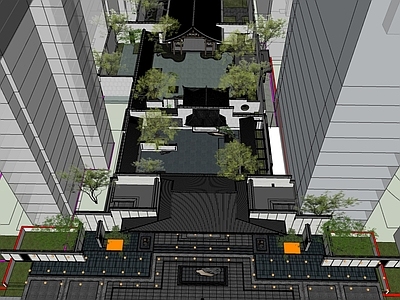 现代新中式售楼处建筑 售楼处