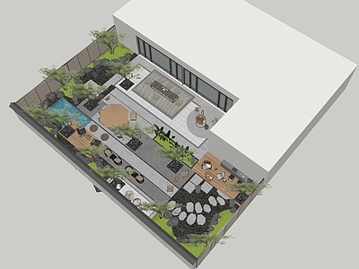 新中式轻奢别墅庭院 日式会所 商业会所景观 现代酒店 新中式示范区 现代庭院