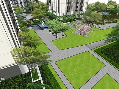 现代小区景观 庭院景观