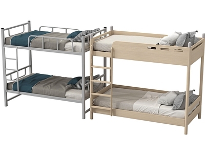 现代上下床 铁艺 木材 宿舍上下床 双层床 上下铺 现代上下床