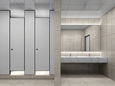 公共卫生间 现代公共卫生间 洗手池