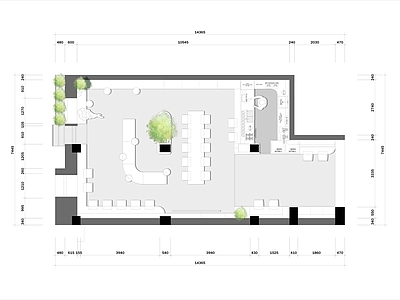 现代奶油茶餐厅 茶室全 施工图