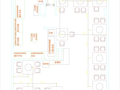 现代快餐店 快餐店 面馆 施工图
