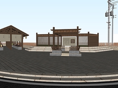 中式其他景观小建筑 乡村市集 新农村 文旅 菜市场