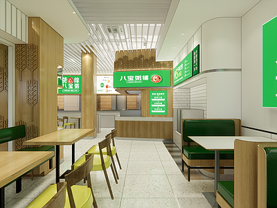 现代简约快餐店 快餐 施工图