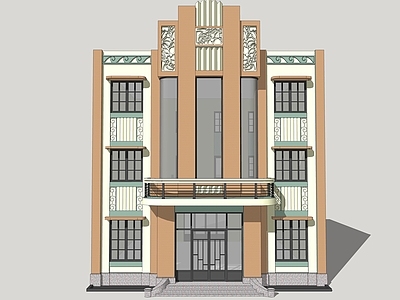 复古风格建筑 建筑设计 简约 阿代扣