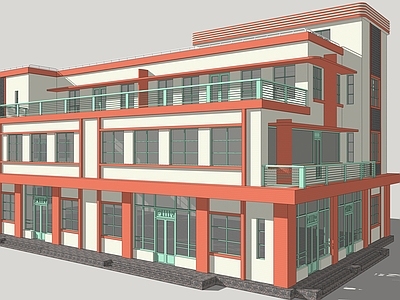复古风格建筑 学校建筑设计 商业中心