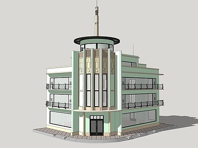 欧式售楼处建筑 售楼部中心 商业中心 商业街区