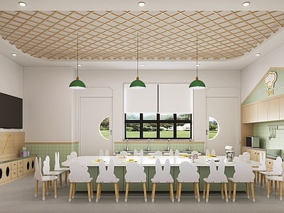 现代幼儿园 幼儿园食堂 幼儿园教室