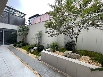 禅意现代庭院 天井设计 挡墙设计 天井挡 施工图