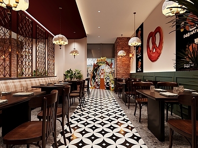 美式现代茶餐厅 网红餐厅 主题餐厅 西高地 美食餐厅 美式