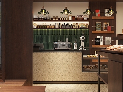 复古中古甜品面包店 面包店